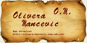 Olivera Mančević vizit kartica